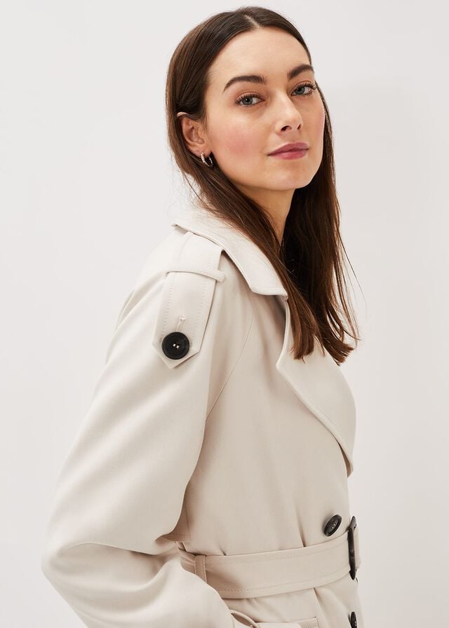 White Phase Eight Tegan Trench Coats | 6085EJHPM