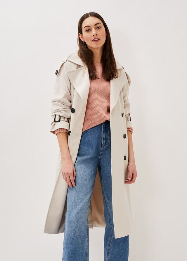 White Phase Eight Tegan Trench Coats | 6085EJHPM