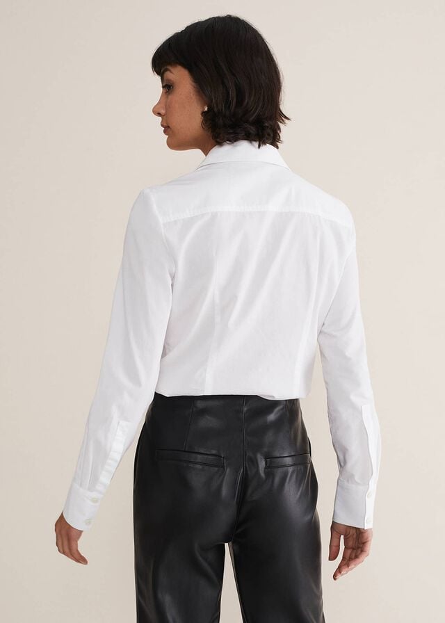 White Phase Eight White Cotton Fitted Shirts | 3071NJZUX