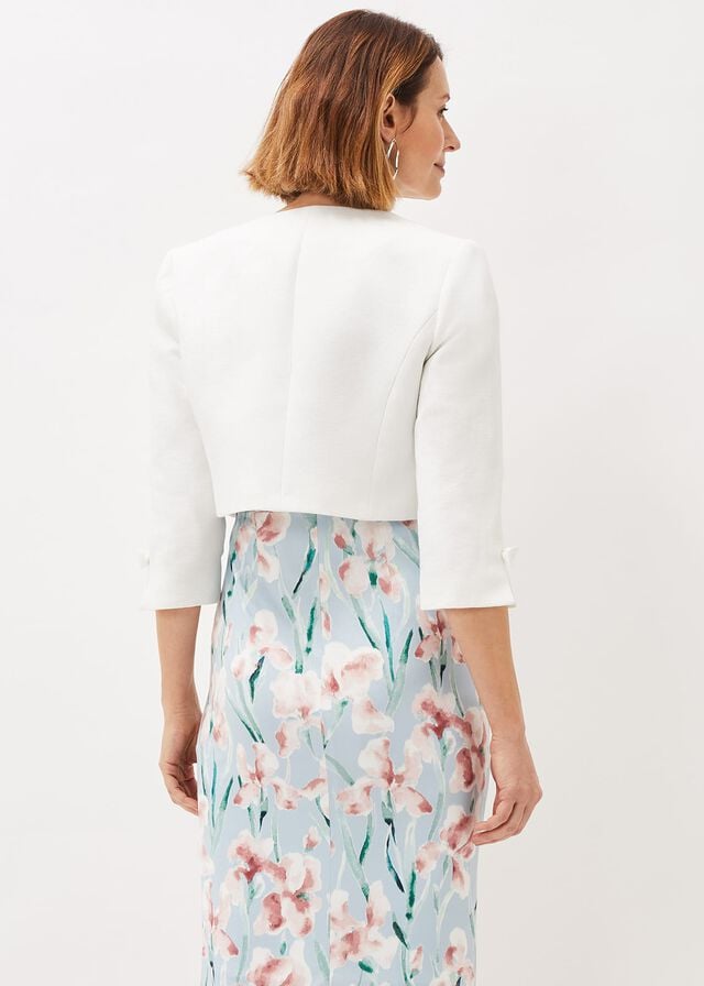 White Phase Eight Zoelle Bow Detail Jackets | 5317XAHES