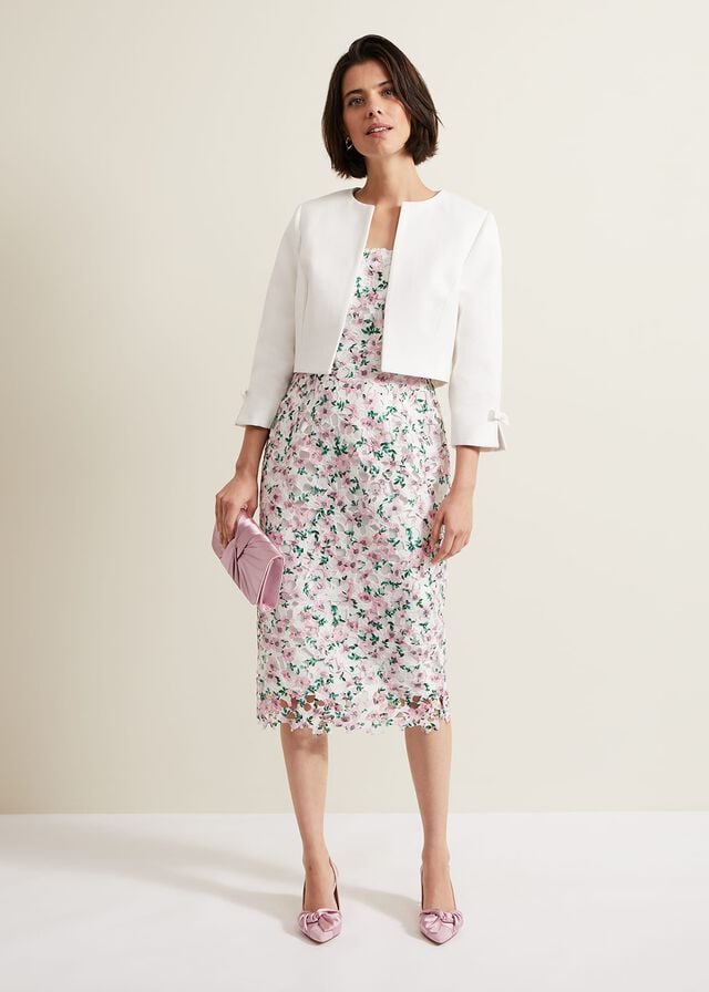White Phase Eight Zoelle Bow Jackets | 2348CBWUV
