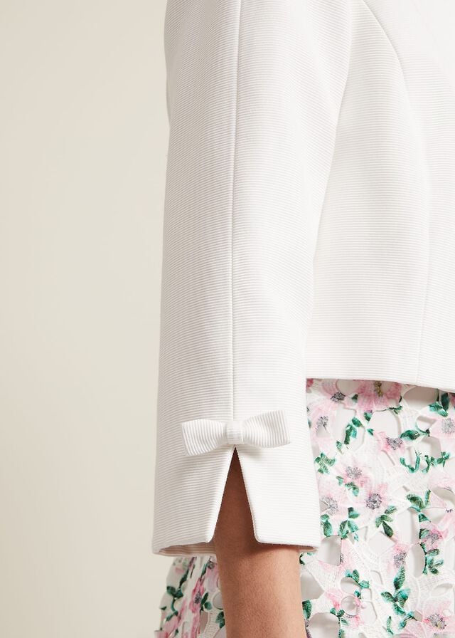 White Phase Eight Zoelle Bow Jackets | 2348CBWUV