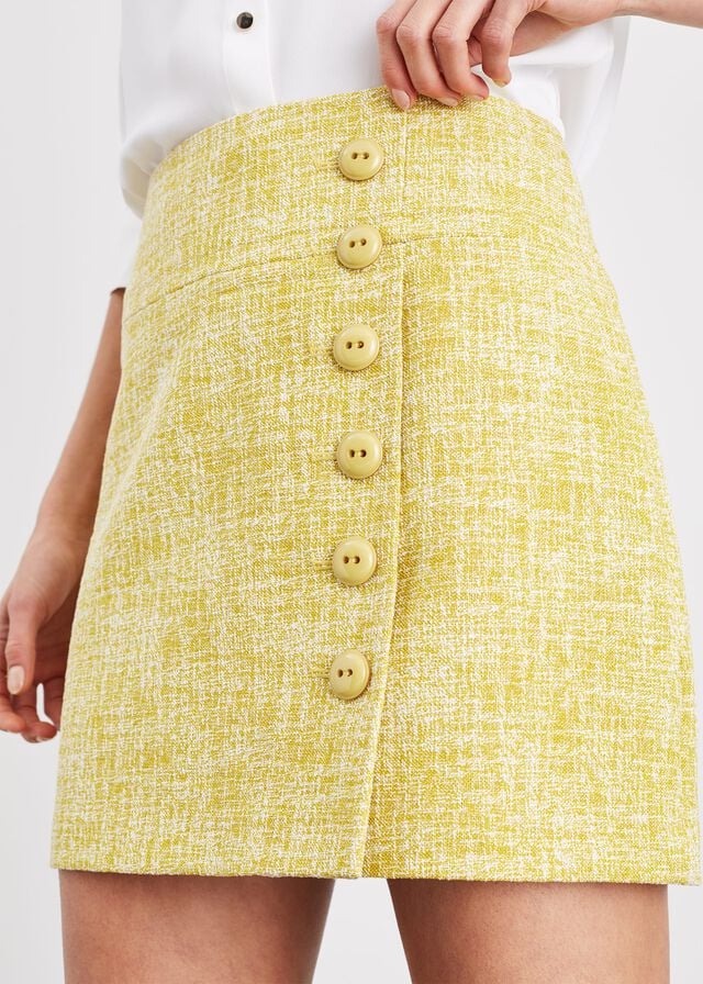 Yellow Phase Eight Demelza Tweed Skirts | 3924JOMYX